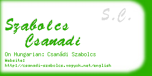 szabolcs csanadi business card