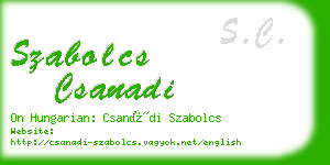 szabolcs csanadi business card